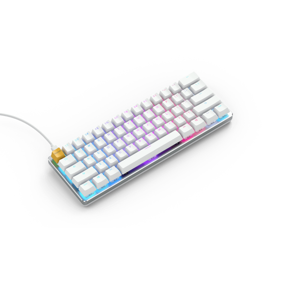Glorious GMMK Modular Mechanical keyboard Compact (White Ice) - Gateron Brown Switch